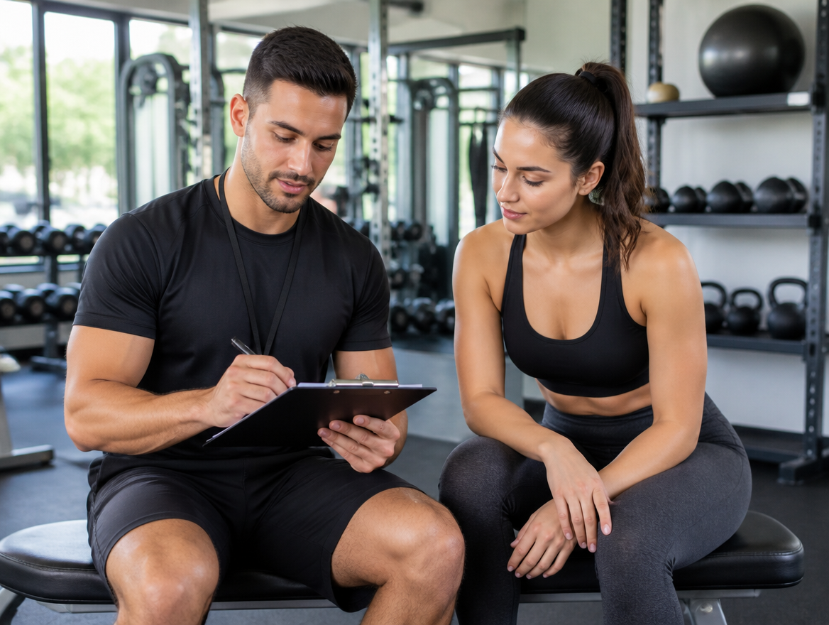 Reviewing a training plan with a client